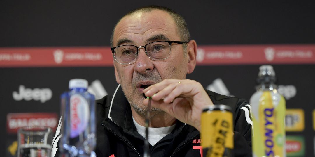 Maurizio Sarri, durante una rueda de prensa