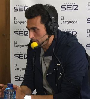 Arbeloa en la zona de prensa del Real Madrid