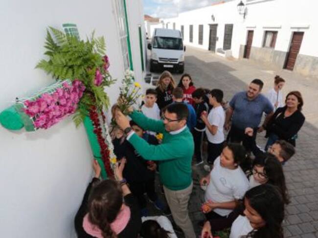 Enramado de una de las cruces de la Villa de Teguise.