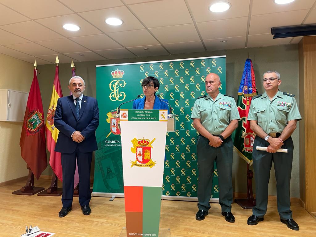 La directora general de la Guardia Civil, María Gámez, durante su intervención en Burgos.