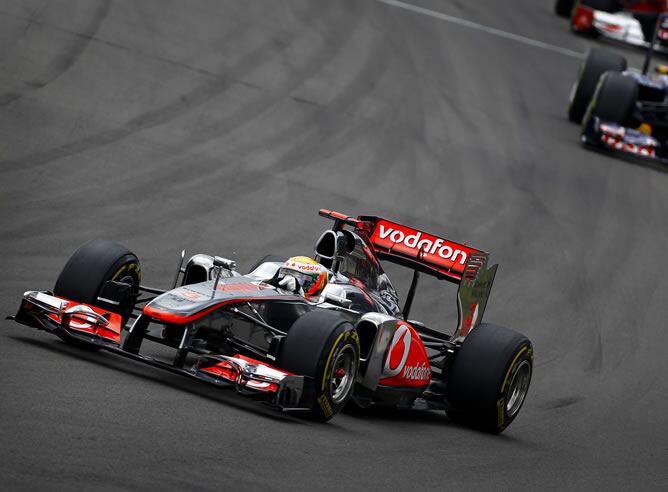 El británico Lewis Hamilton durante la carrera del Gran Premio en Alemania.