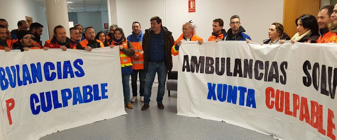 Concentración de trabajadores de ambulancias