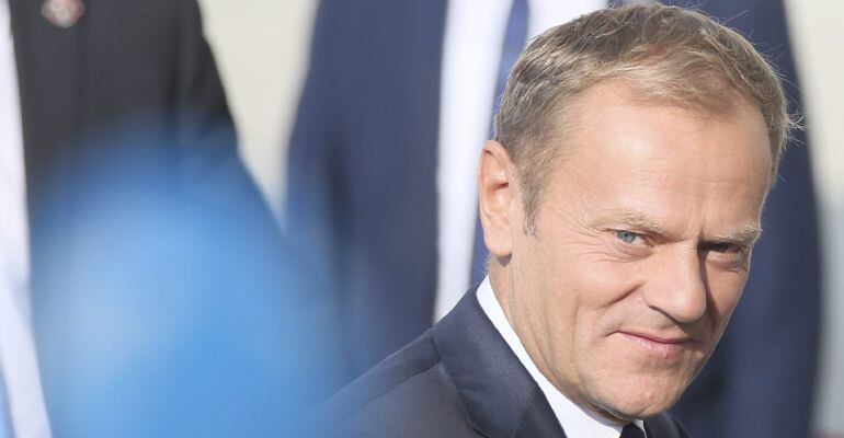 El presidente del Consejo Europeo, Donald Tusk, a su llegada a la reunión del Partido Socialista Europeo