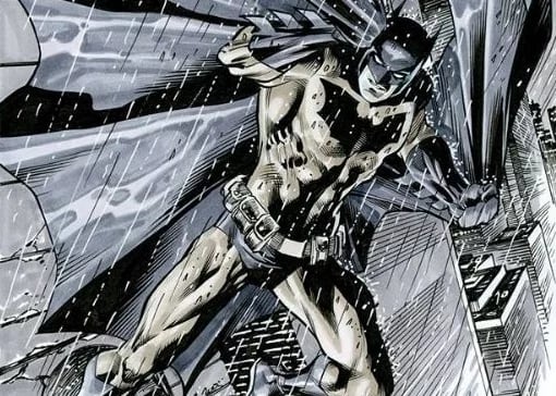 Imagen de Batman, creada por Jesús Merino e incluida en la exposición sobre el superhéroe, que se puede ver en Ciempozuelos.