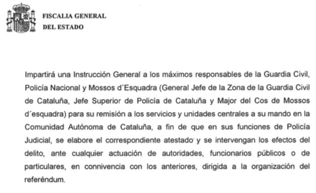 Escrito de la Fiscalía General del Estado.