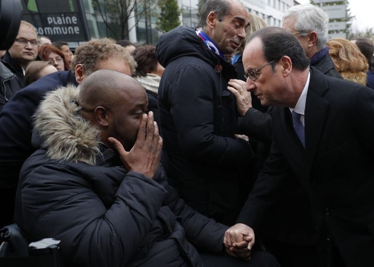 El presidente Hollande, durante los actos de homenaje a las víctimas del 13-N.