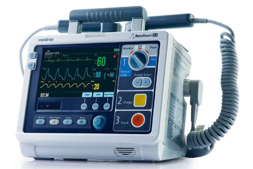 Imagen de un desfibrilador.