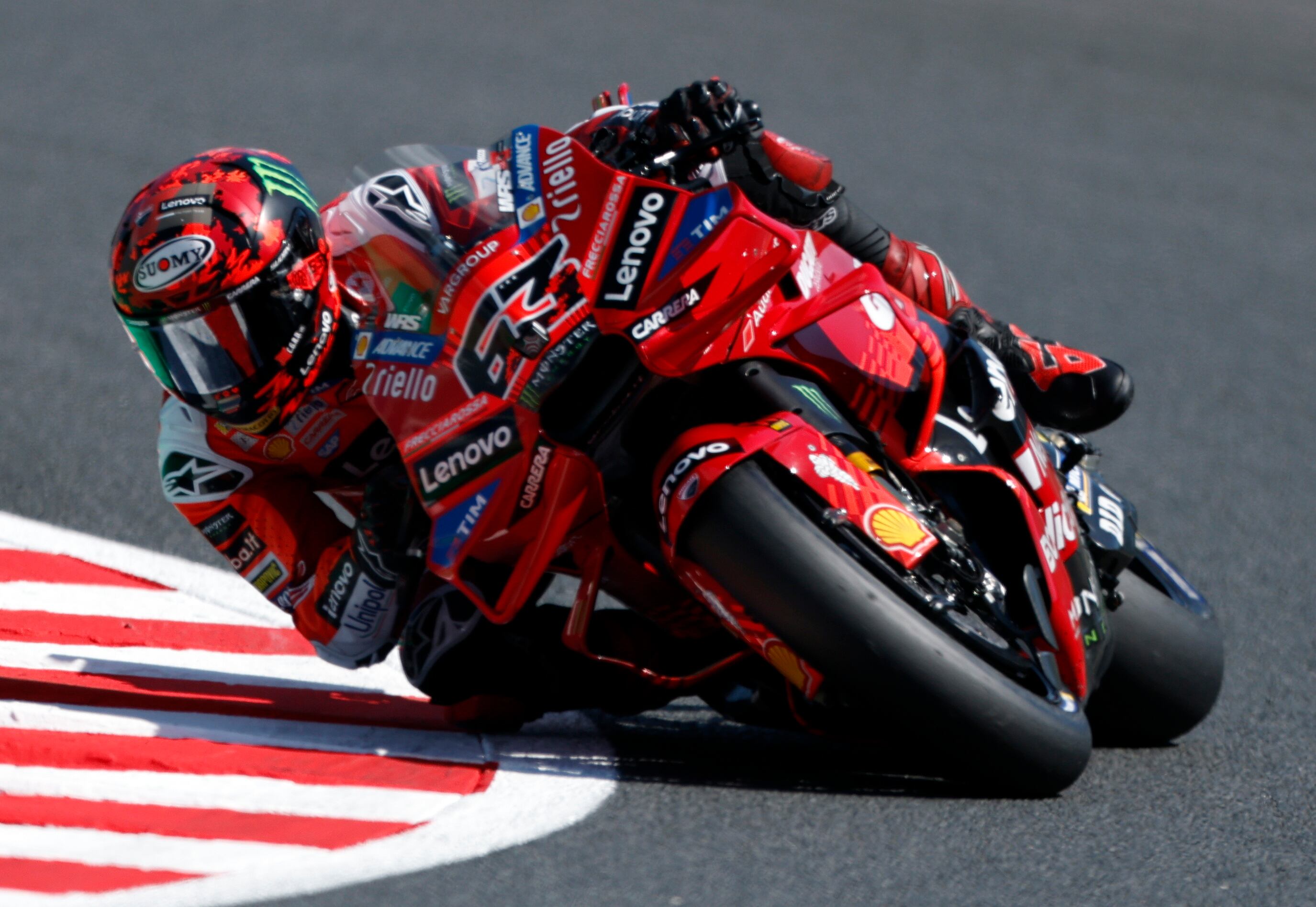 El piloto italiano, Pecco Bagnaia, durante la 'qualy' del Gran Premio de Japón, en el circuito de Motegi.