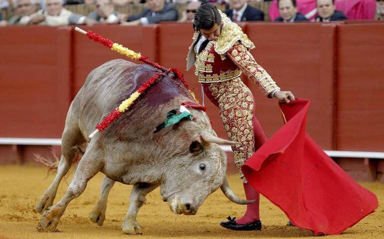 El diestro Morante de La Puebla, en una de sus actuaciones en la plaza de toros de la Real Maestranza de Caballería de Sevilla