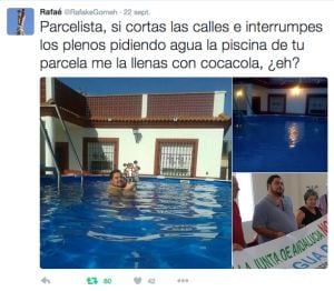 Tweet con imágenes del perfil de FB de Rafael Salazar