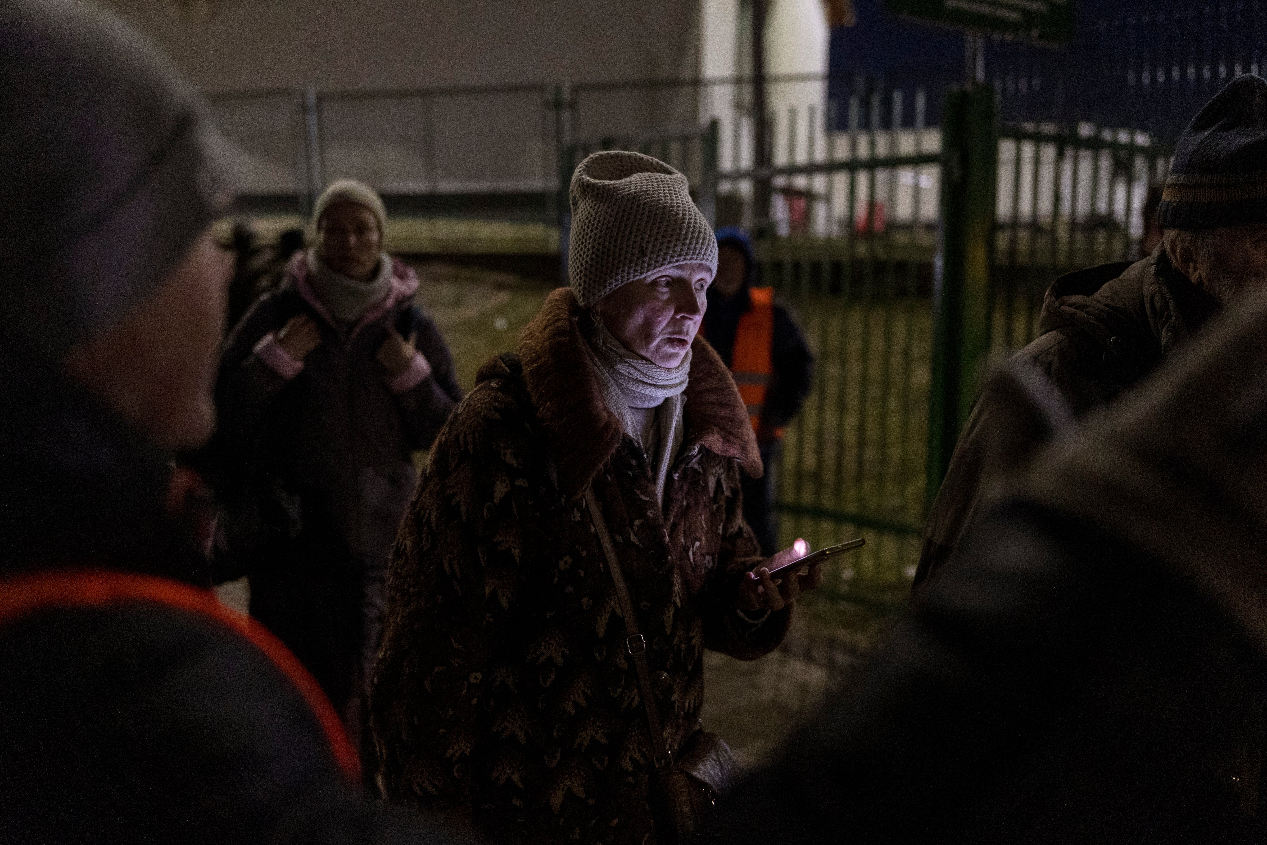 Grups de refugiats al camp de Medyka , a Polònia