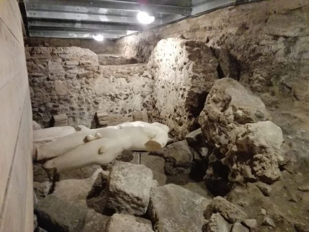 Restos del sátiro danzante encontrado en las termas de Amador de los Ríos