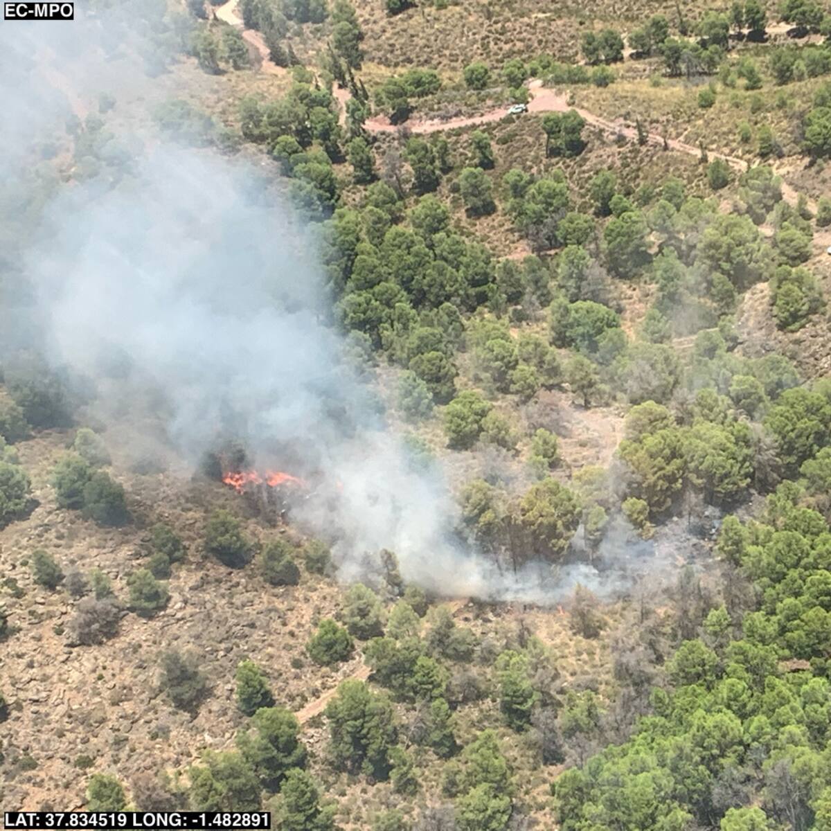 Sofocan un incendio forestal en Alhama de Murcia