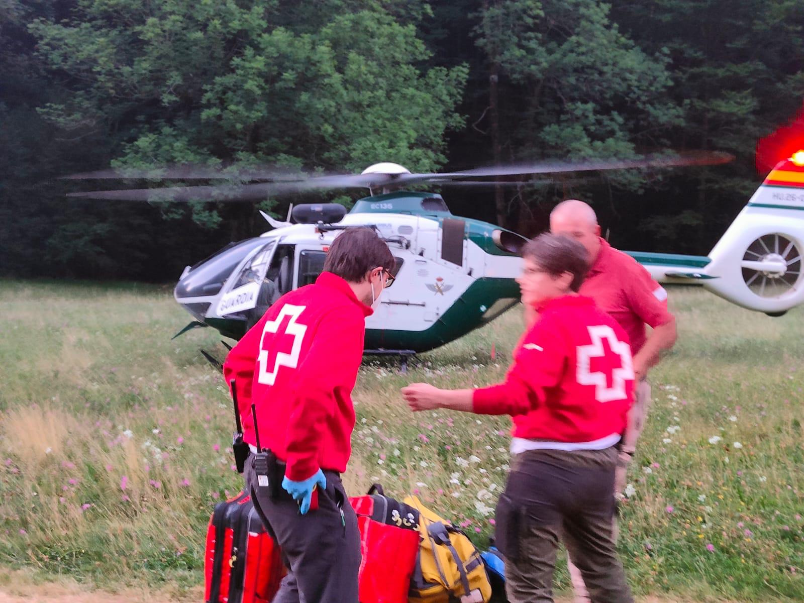 Trabajos de atención de Cruz Roja en Ordesa