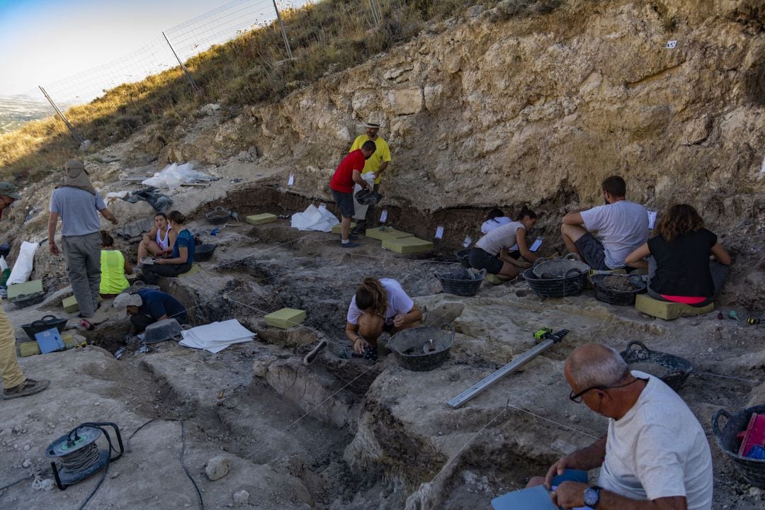 Yacimiento paleontológico Baza-1 en una campaña de excavaciones anterior