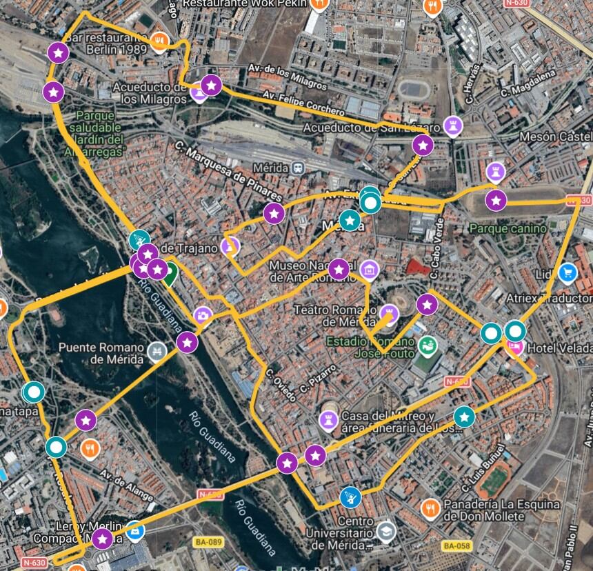 Recorrido Media Maratón Mérida