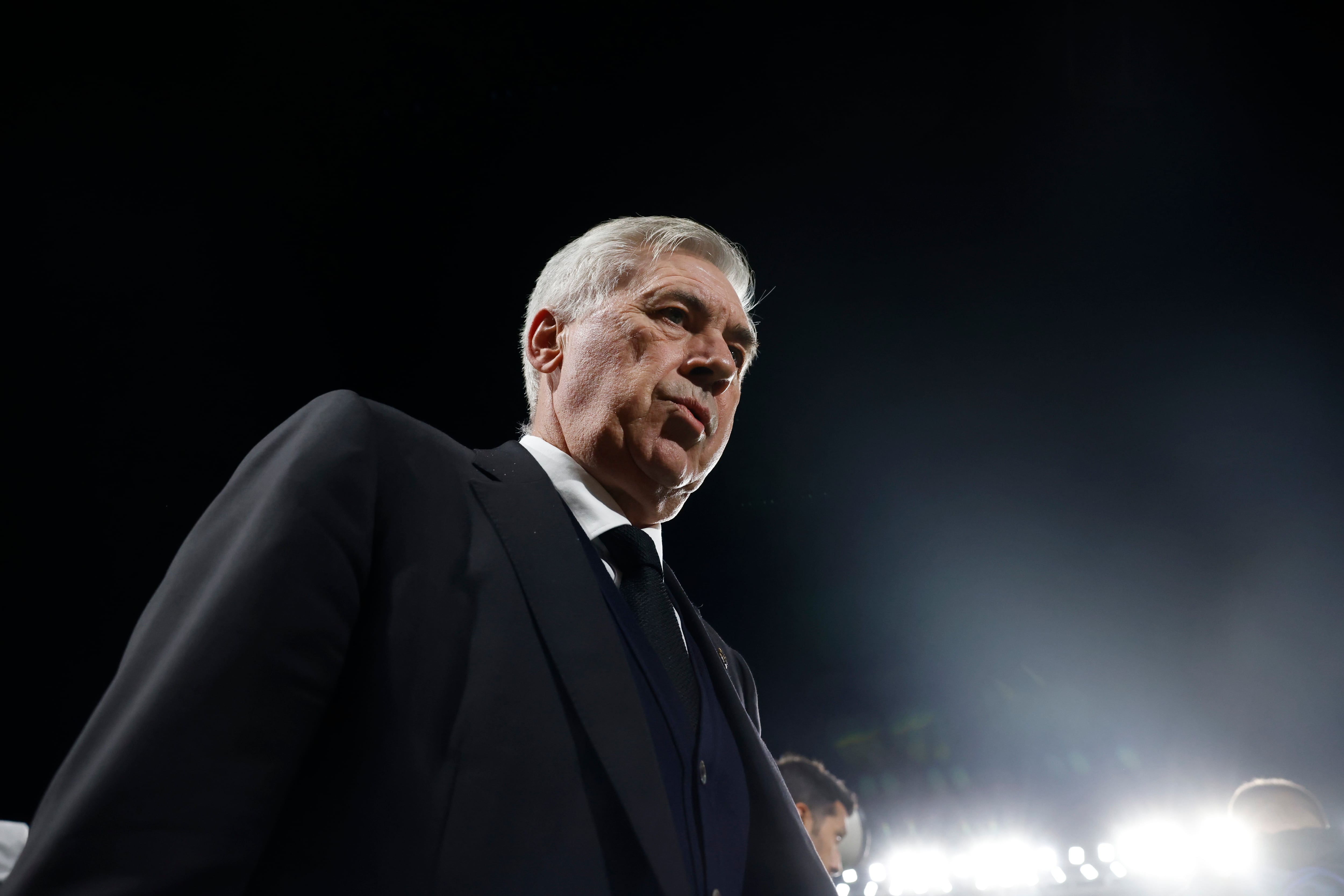 Ancelotti, durante el Rayo - Real Madrid.