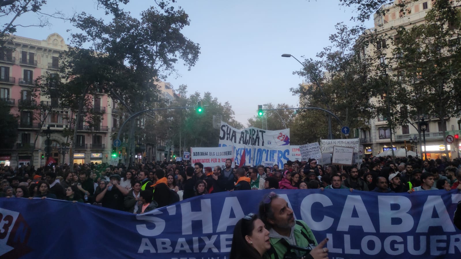 Manifestación por la vivienda en Barcelona