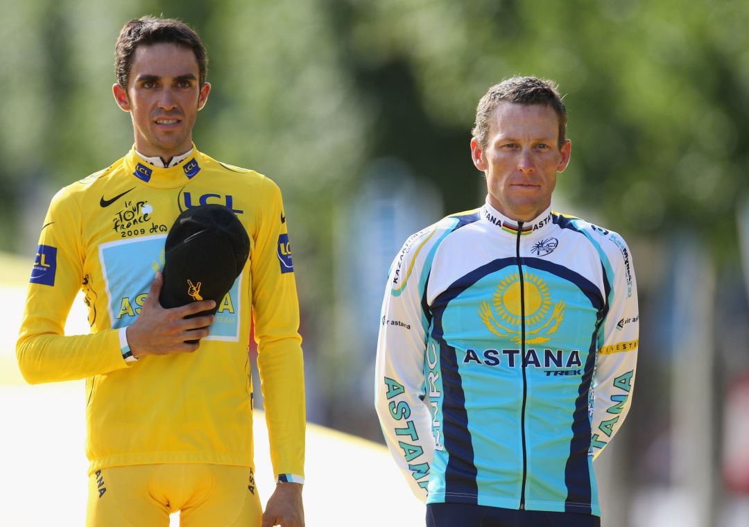 Contador y Armstrong, en el Tour de Francia 2009.