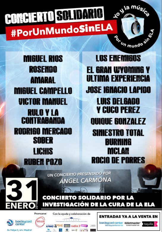 El cartel del concierto #PorUnMundoSinELA