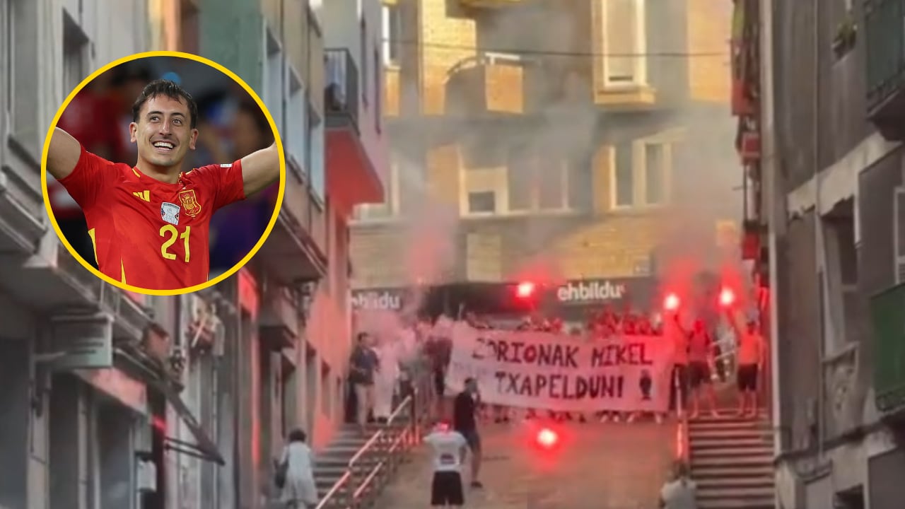 Recibimiento a Mikel Oyarzabal en Eibar tras coronarse campeón de Europa con España