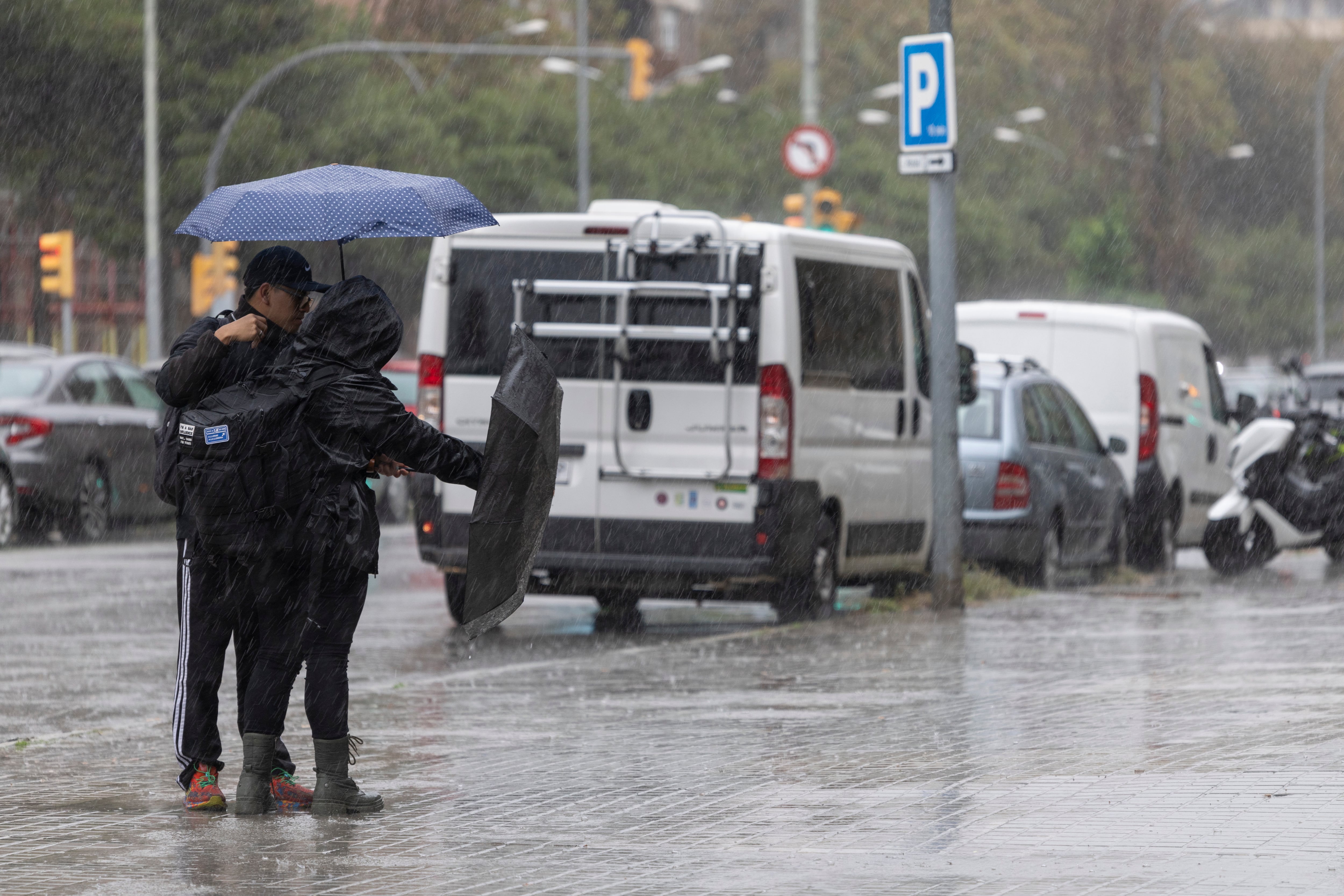 Imagen de archivo de la lluvia sobre una calle