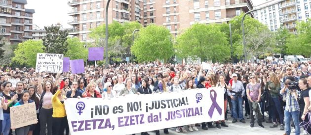 Concentración contra sentencia a &#039;La Manada&#039; en Pamplona.