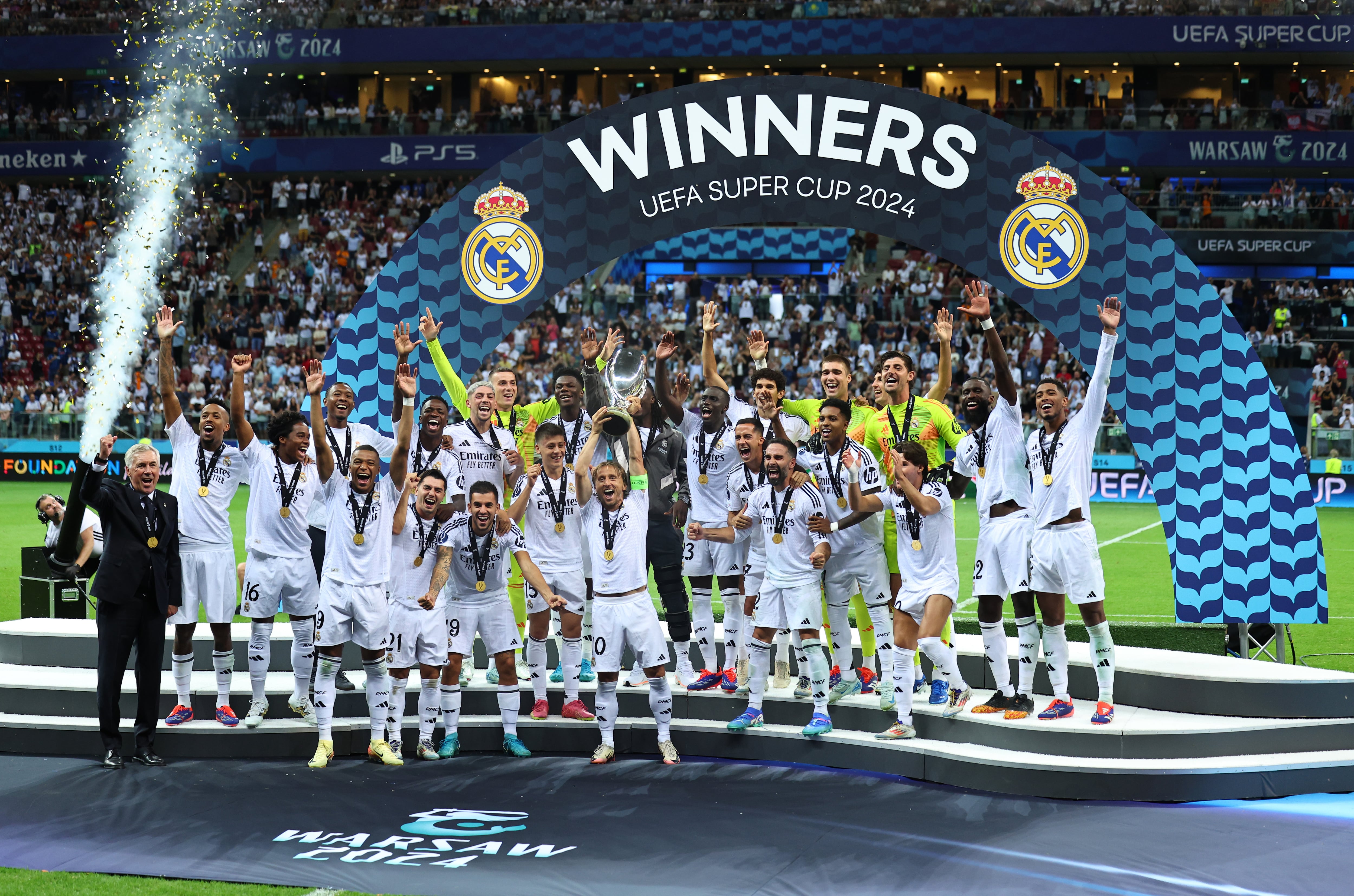 Real Madrid, campeón de la Supercopa de Europa 2024.