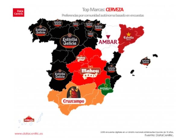 Las marcas de cerveza favoritas en España.