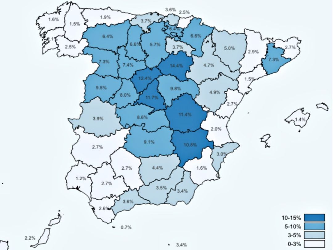 Mapa sobre el resultado de la tercera ronda del estudio de seroprevalencia del Instituto de Salud Carlos III