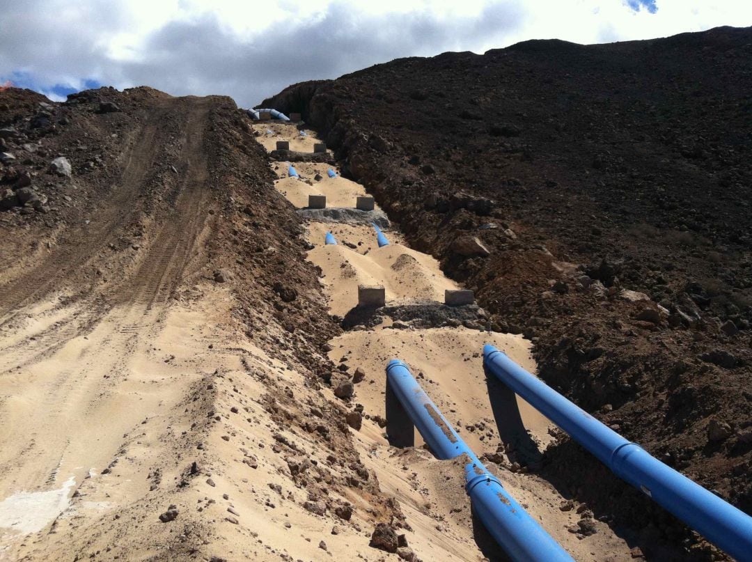 Algunas de las tuberías sustituidas en Lanzarote.