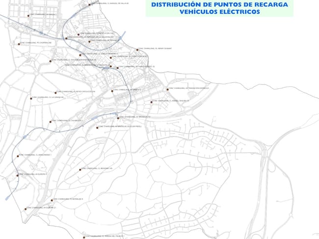 Ubicación de las nuevas estaciones para recargar vehículos eléctricos en Alcobendas