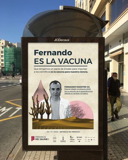 Cartel elaborado por los Premios Jaume I en reconocimiento a Fernando Maestre