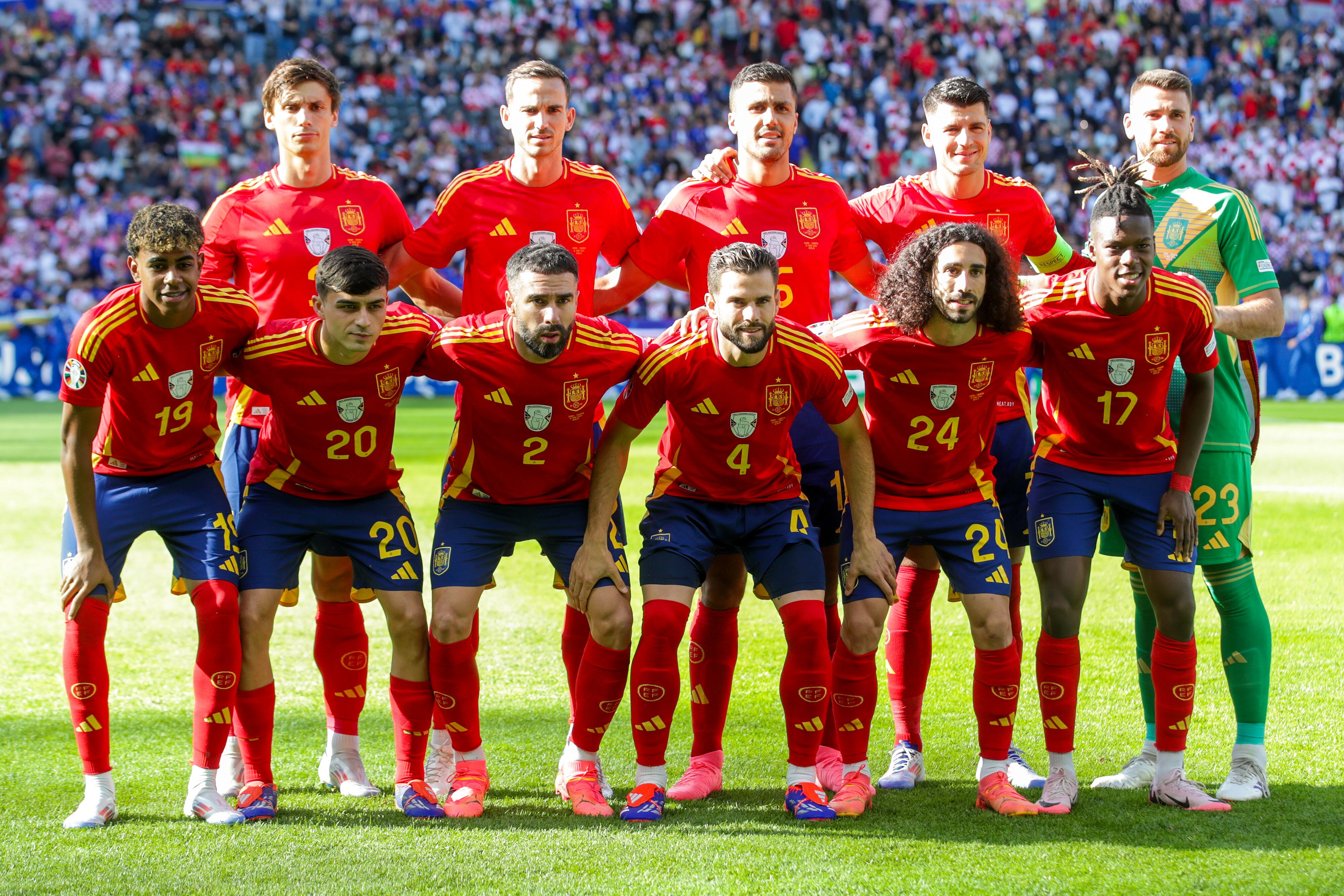 Alineación titular de la Selección española en su debut en la Eurocopa 2024 ante Croacia. (Photo by Luka Stanzl/Pixsell/MB Media/Getty Images)