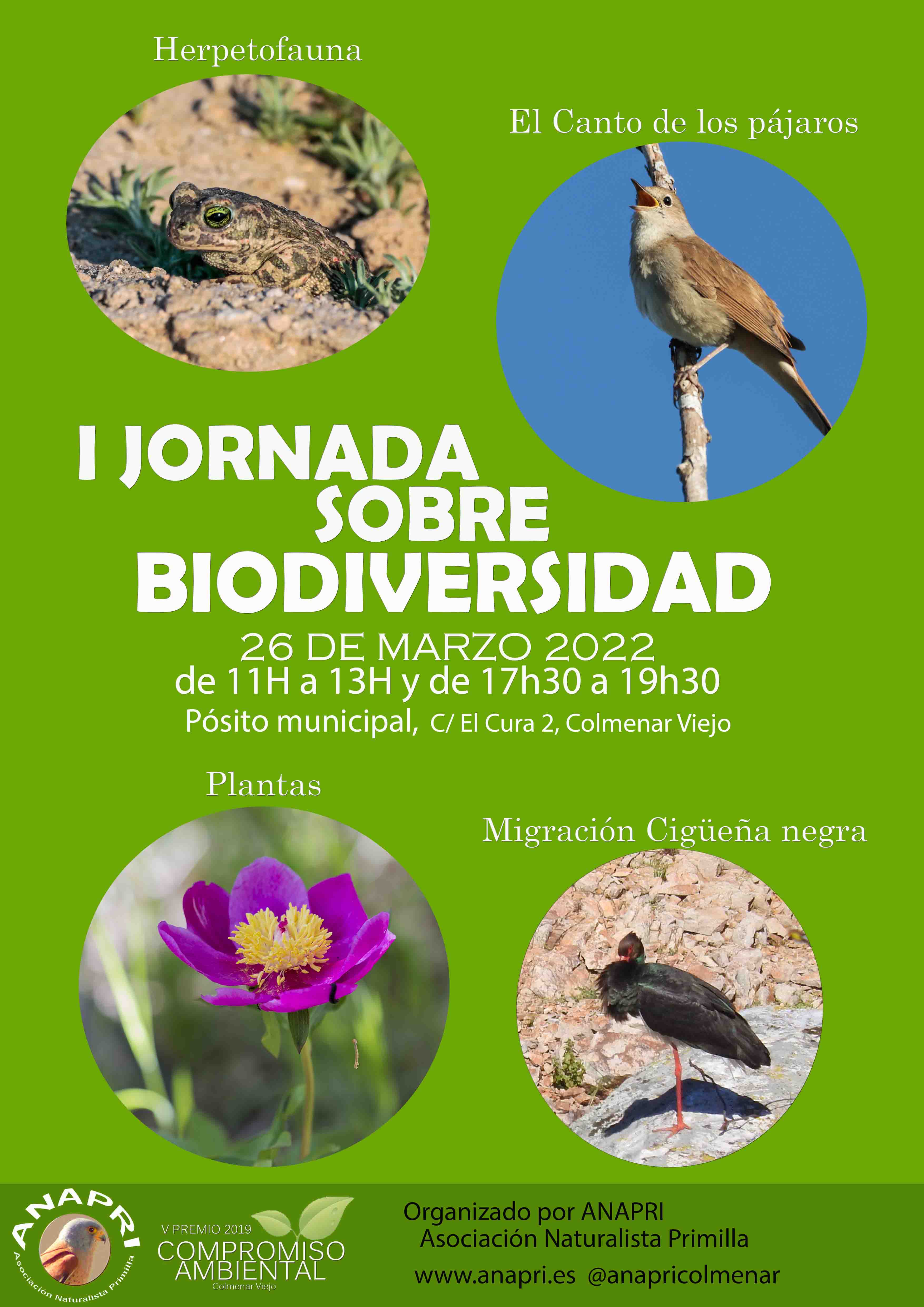 Cartel de la I Jornada sobre Biodiversidad de ANAPRI