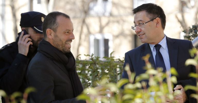 Sandro Rosell y Josep María Bartomeu, hace dos años, antes de que el ex presidente azulgrana entrase en prisión