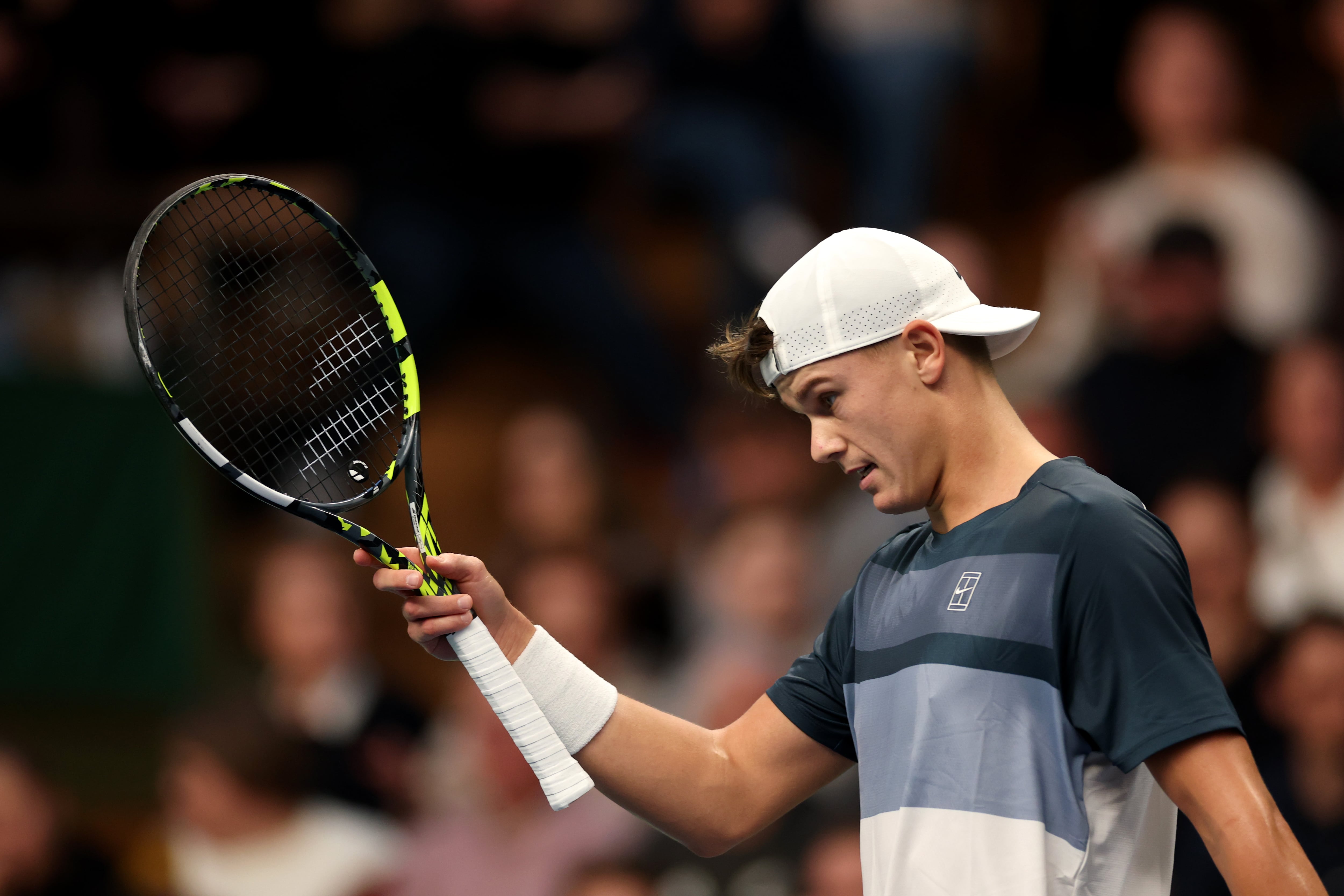 Holger Rune, durante el ATP de Estocolmo ante Ugo Humbert