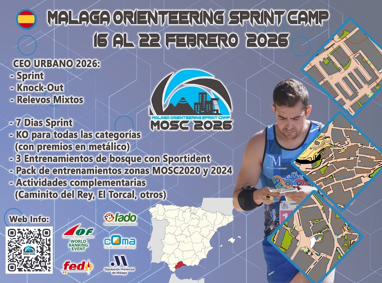 El Málaga Orienteering Sprint Camp (MOSC) se celebrará en distintas localidades de la provincia
