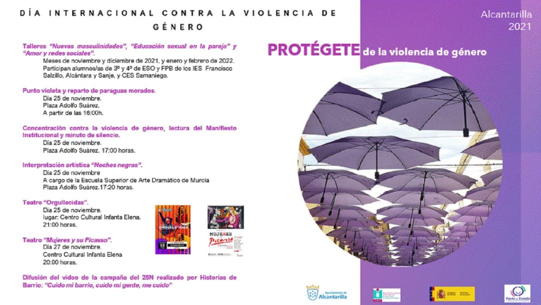 Programación diseñada con motivo del Día Internacional contra la Violencia de Género