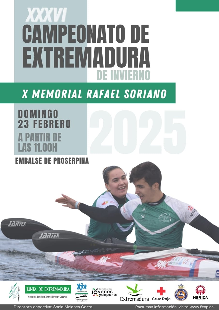 Cartel Campeonato de Extremadura de Invierto de Piragüismo