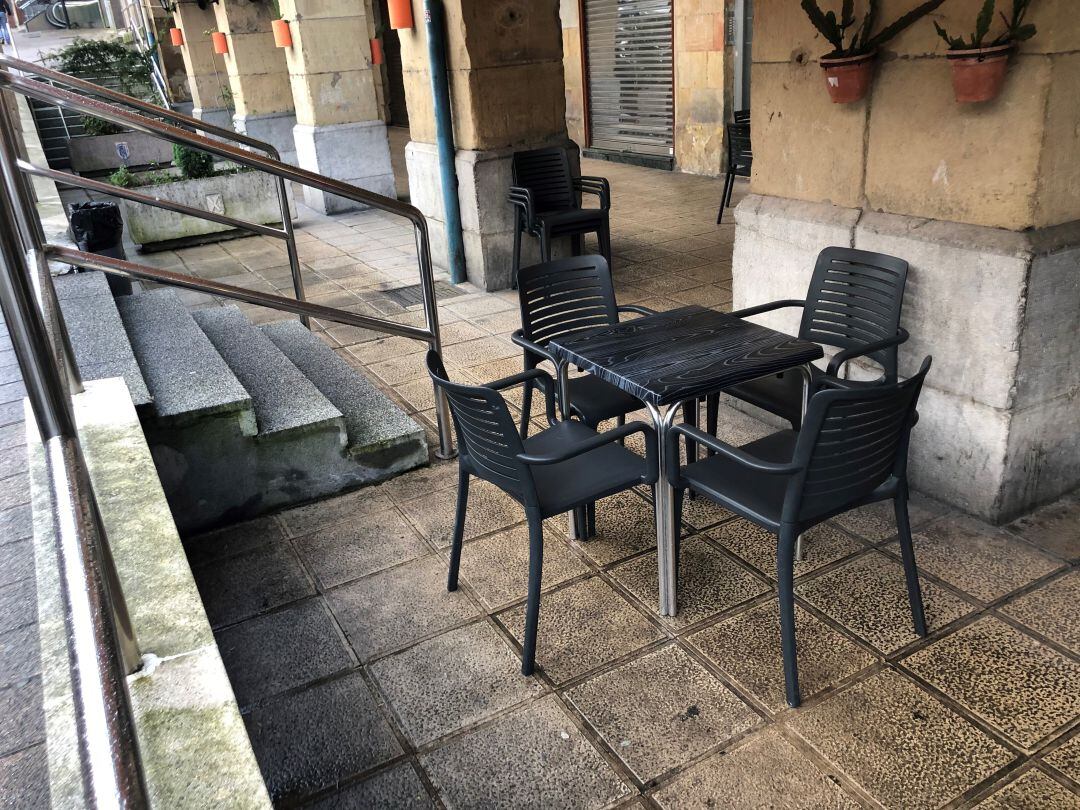 La terraza de un establecimiento hostelero del centro de Eibar