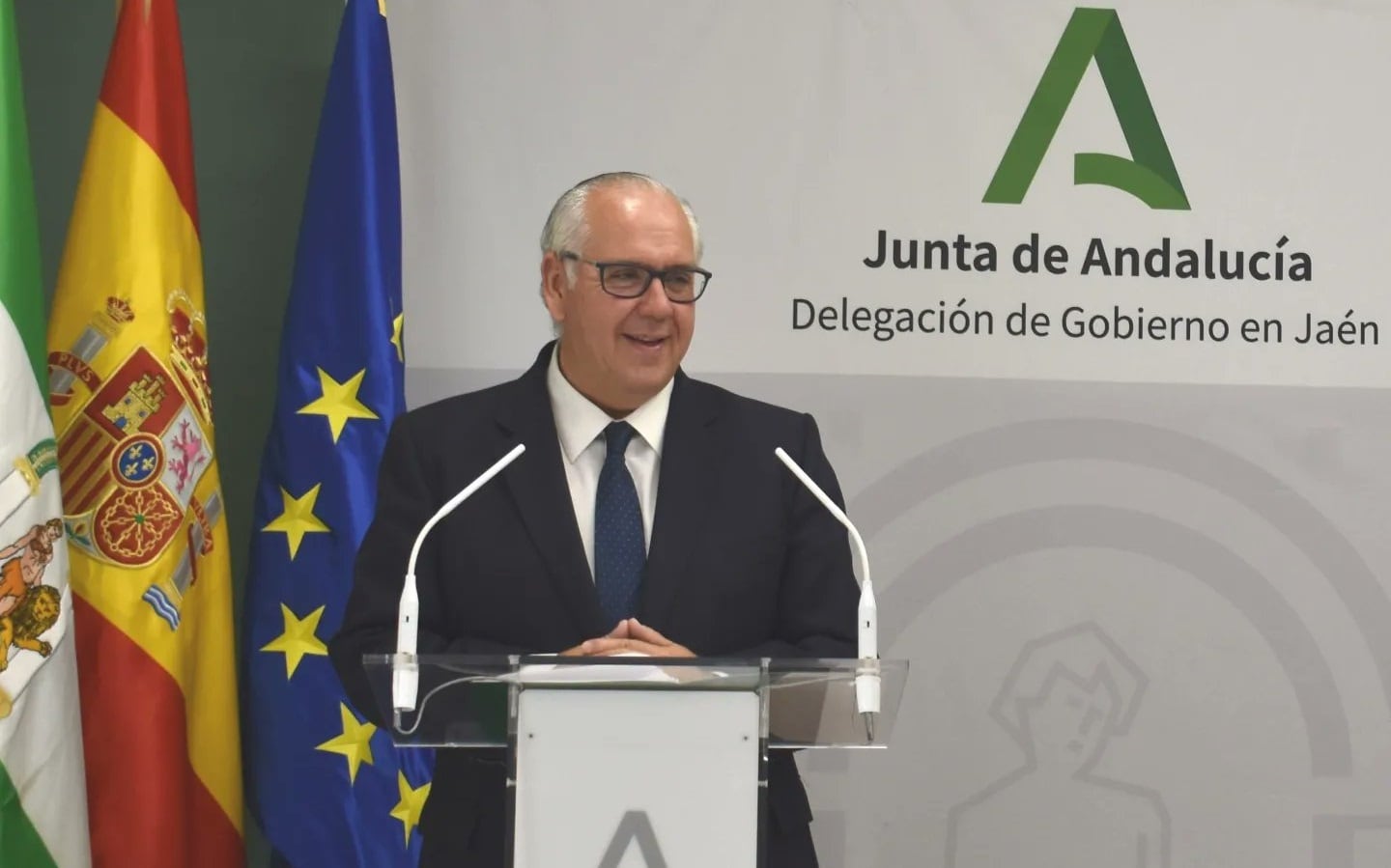 Jesús Estrella, el nuevo delegado del gobierno de la Junta de Andalucía en Jaén, durante una comparecencia pública