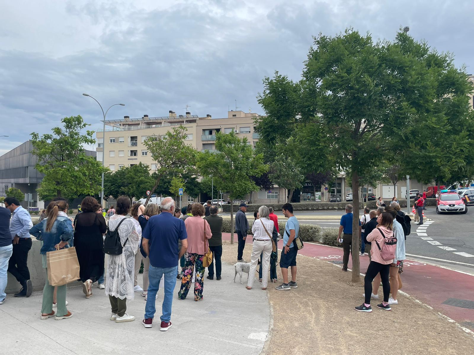 Zona acordonada en el entorno de los Juzgados de Tudela