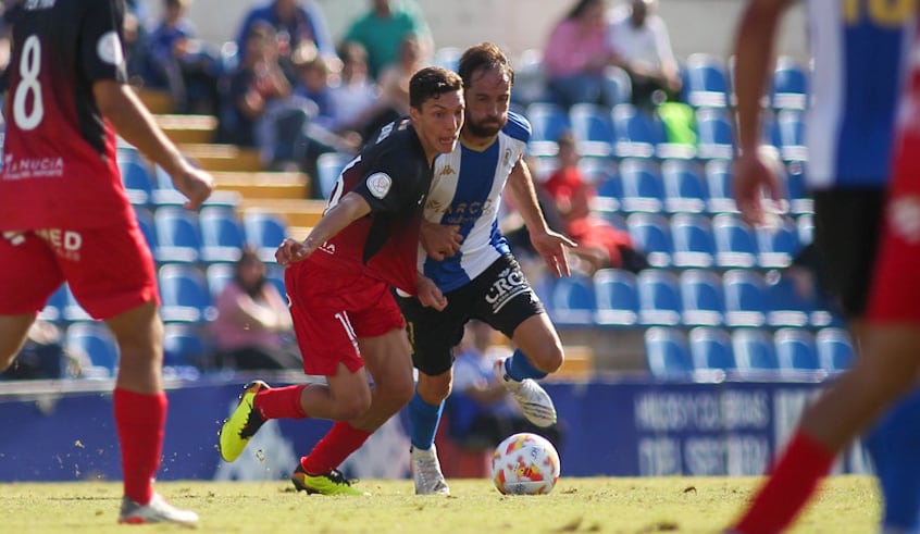 Michel Herrero, jugador del Hércules CF, frente a La Nucia, en la Copa del Rey