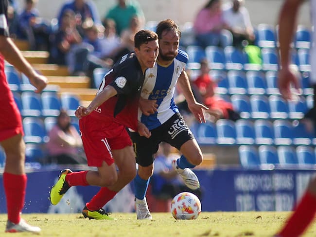 Michel Herrero, jugador del Hércules CF, frente a La Nucia, en la Copa del Rey