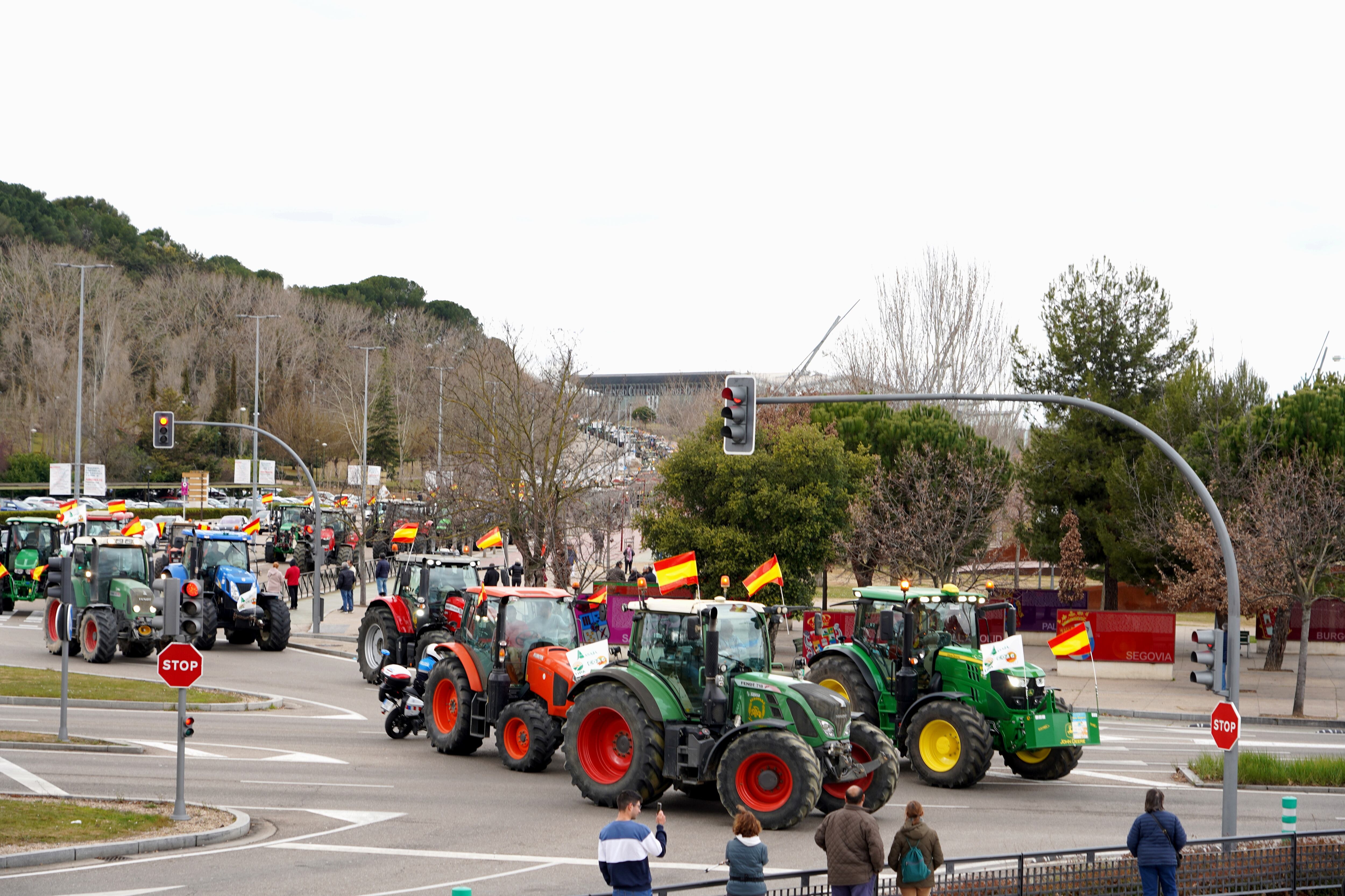 Tractores durante la marcha