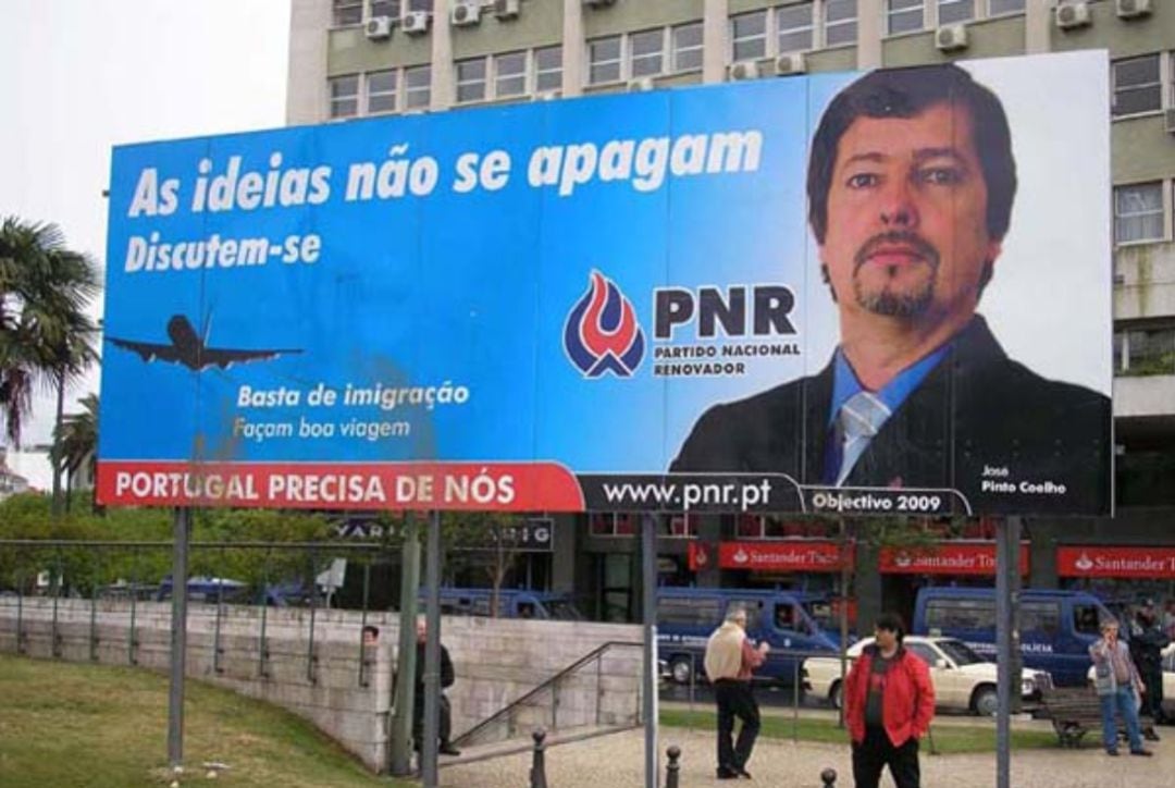 Cartel electoral de una de las formaciones de derecha populista en Portugal