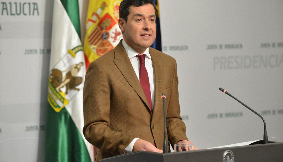 El presidente de la Junta de Andalucía, Juan Manuel Moreno Bonilla.