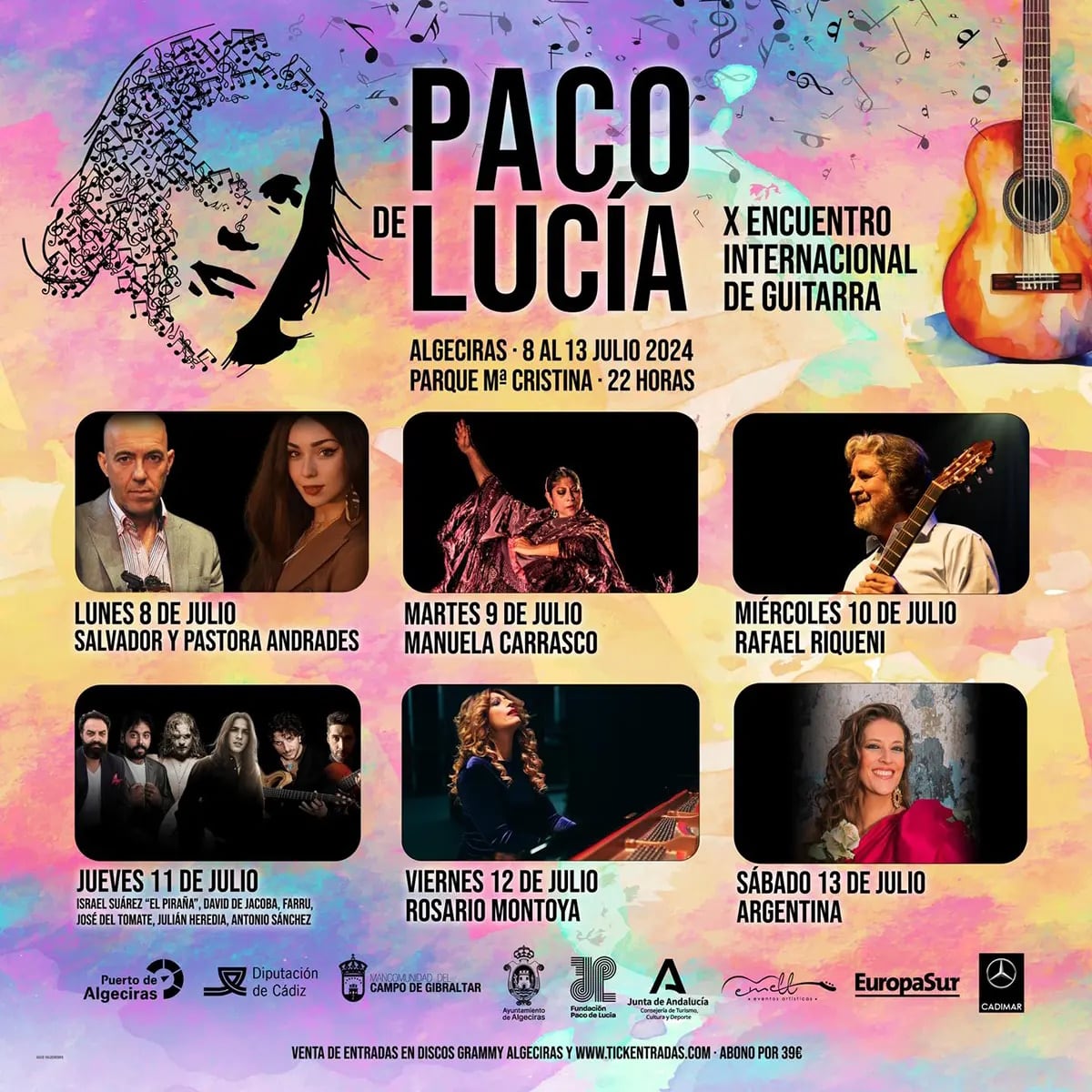 Cartel anunciador del X Encuentro Internacional de Guitarra Paco de Lucía