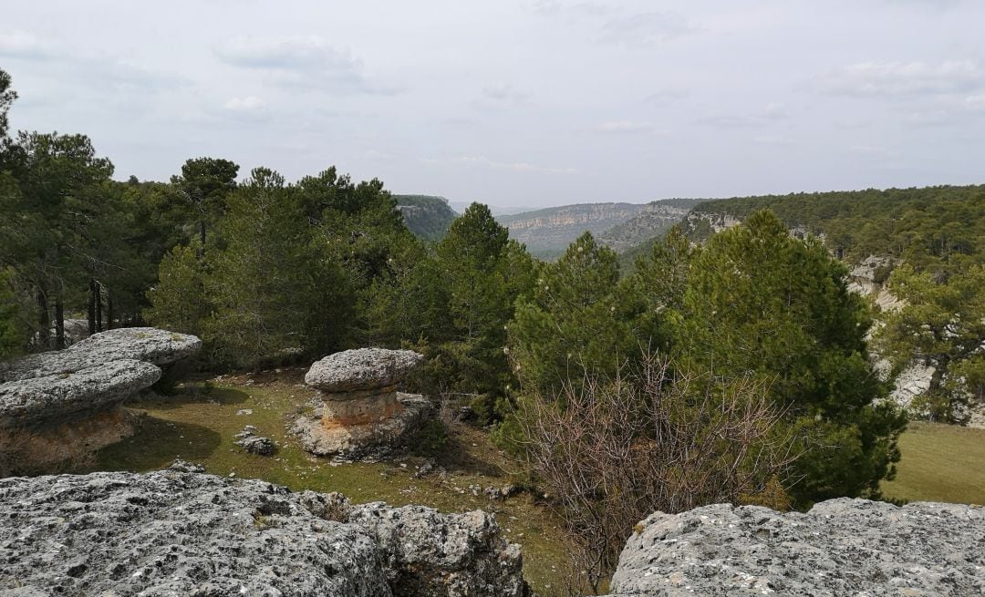 Paisaje en la ruta hacia el mirador de la Piedra del Balcón, en la Serranía de Cuenca.